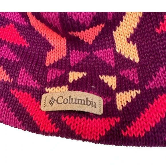 Columbia Winter Youth OS Beanie Hat  Omni Thermal Heat Pink Shades New - Picture 7 of 9